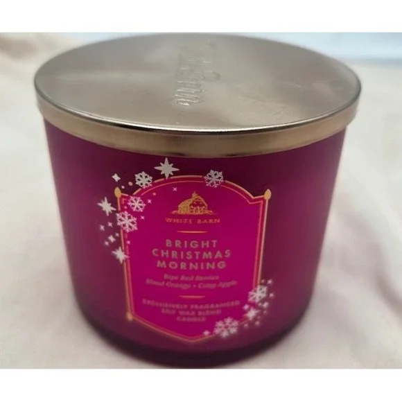 Bath & Body Works Bright Christmas Morning 3-Wick‎ Candle Berry Apple Orange NIB - Picture 2 of 6